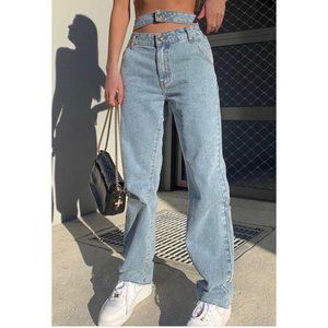 Rehab Lab - Size Medium - Double Waist Band - Relaxed High Waist Jeans